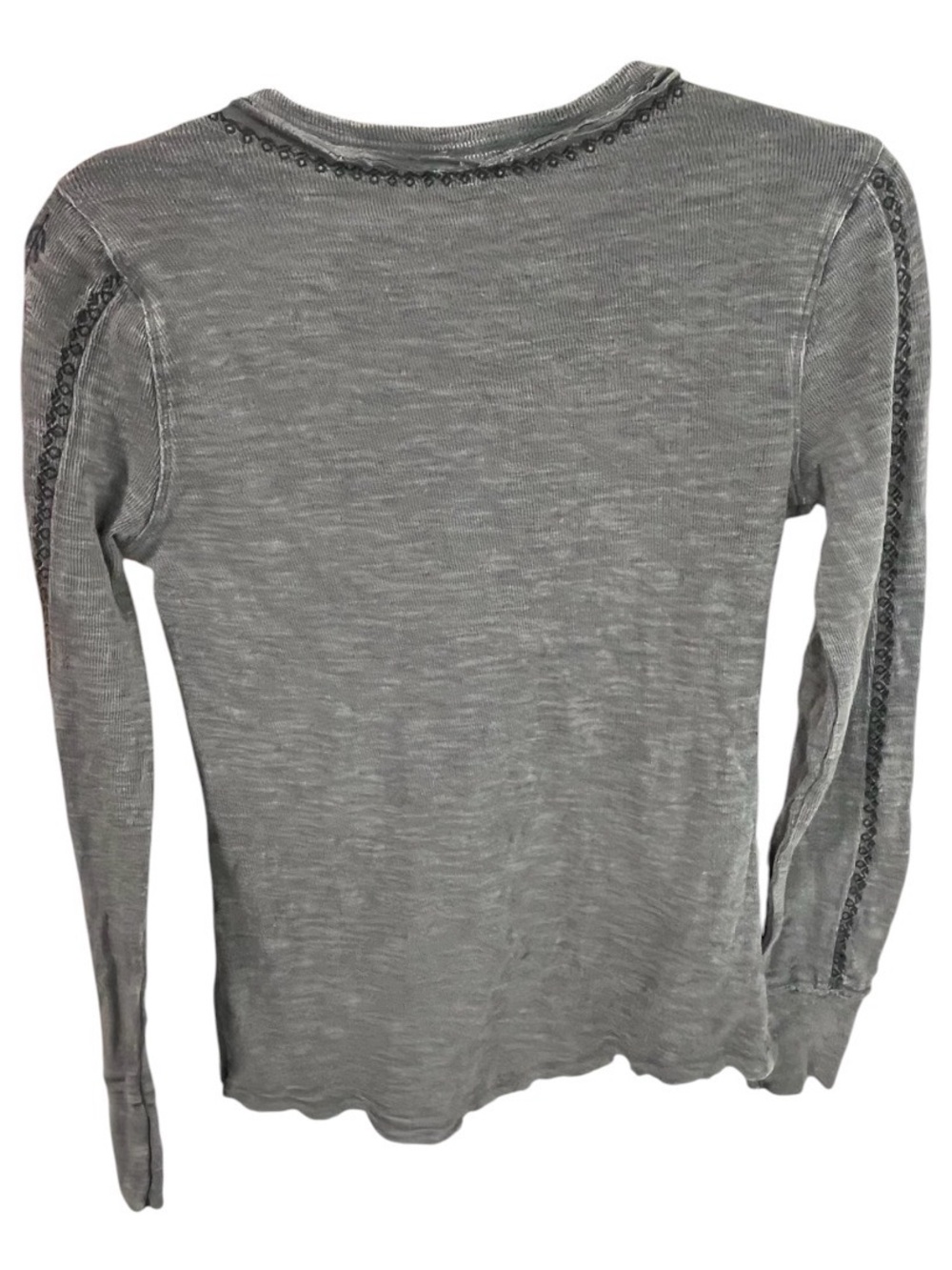 Sundance Grey Embroidered V Neck Willow Geo Henley Size Small - Picture 7 of 9